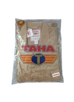 TAHA Durable Twill Beige Protective Coverall - Comfortable and Reliable for Industrial and Workplace Safety Workwear | Size-L  - Image 1
