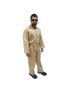 TAHA Durable Twill Beige Protective Coverall - Comfortable and Reliable for Industrial and Workplace Safety Workwear | Size-L  - Image 3