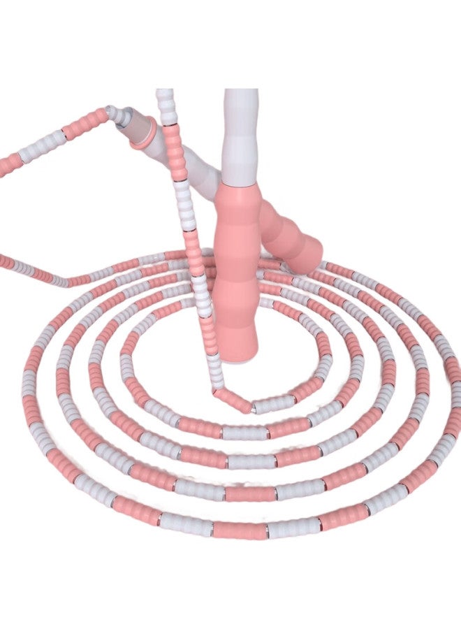 Dweck Bamboo Jump Rope For Adults And Children, Physical Training Rope, Pattern Jump Rope, Exam Bead Rope, Macaron Pink - Image 1