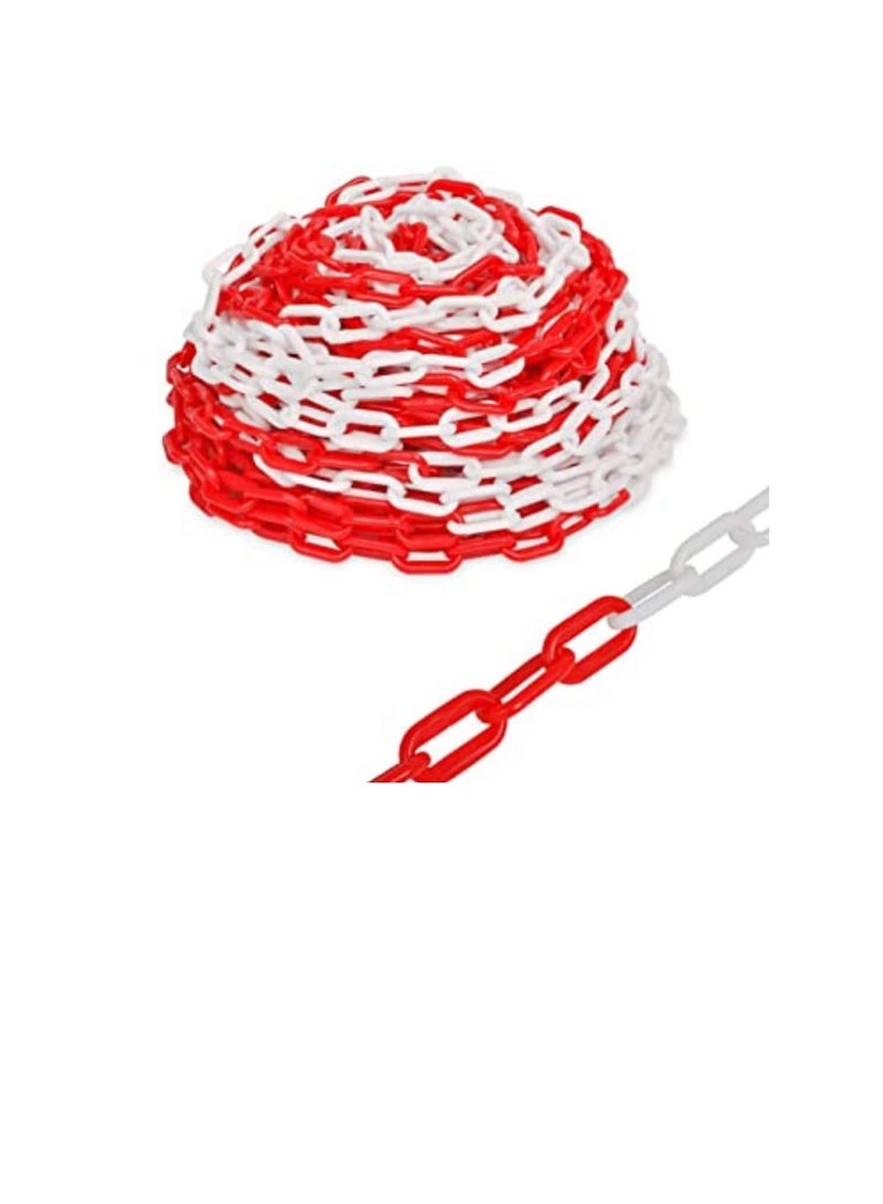 Multi-Purpose PVC Barrier Chain For Safety Parking Space, Decorative Garden Fence And Warehouse Caution Safe Barrier Etc… (6MMx15M Red & White)  - Image 3