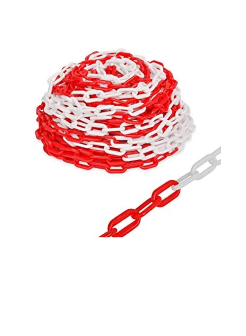 Multi-Purpose PVC Barrier Chain For Safety Parking Space, Decorative Garden Fence And Warehouse Caution Safe Barrier Etc… (6MMx15M Red & White)  - Image 2