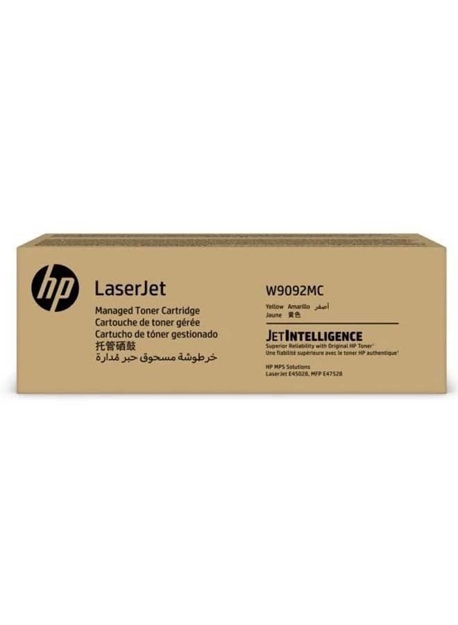 HP خرطوشة تونر HP W9092MC الأصيلة باللون الأصفر 6,900 صفحة MFP E47528f E45028dn - Image 1