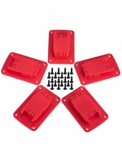Y&D Tool holder, 5 Packs Holder Mount for Milwaukee M18 Tool, Also Fit Dewalt 20V, 12V Drill Holder, Hanger (Lot of 5, Red)  - Image 1