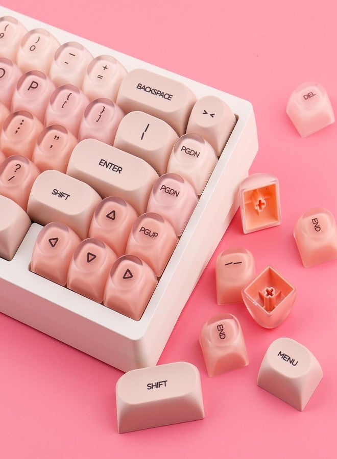 Hyekit PBT Keycaps MOA Profile Liquid Foundation Cute Keycaps 132 Keys Semi-Translucent Matte Crystalsi Keycap Set for Cherry MX Magnetic Switches Mechanical Keyboard - Image 5