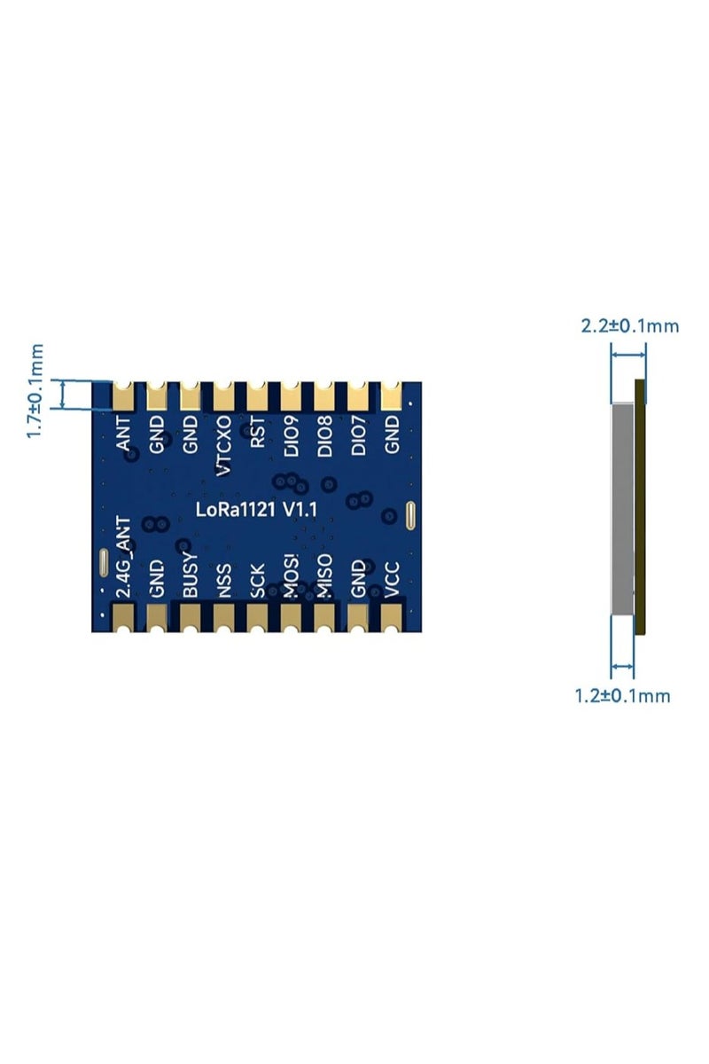 LoRa1121 Ultra-Low-Power 160mW LR1121Chip Long Distance 915MHz and 2.4GHz Dual-Band Communication Module x 2 PCS - Image 3
