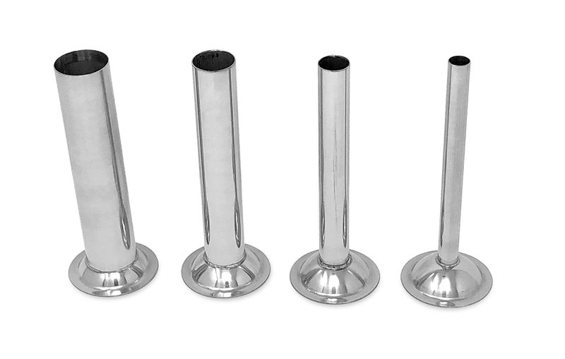 5 Stainless Steel Sausage Stuffing Tubes for Meat Grinder Set of 4