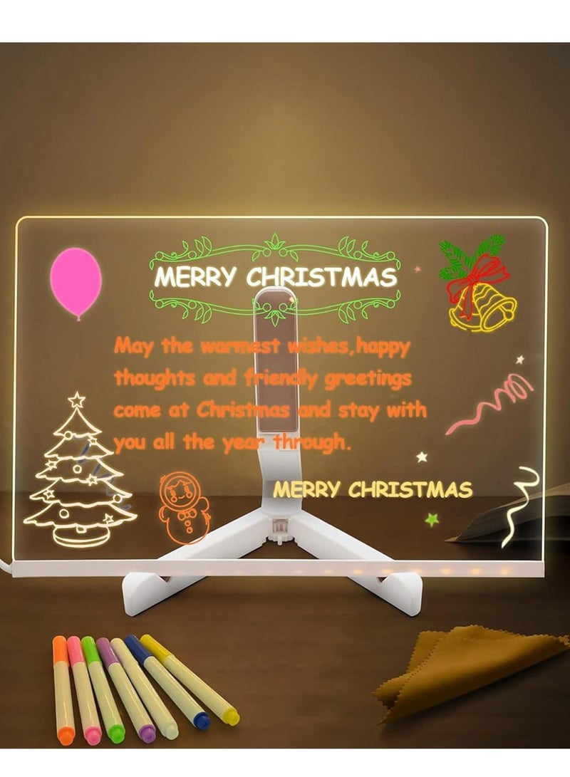 لوحة LED مضيئة للرسم والكتابة للأطفال – رسومات قابلة للمسح مع قاعدة إضاءة – تصميم إبداعي مثالي للهدايا والديكور  - Image 1