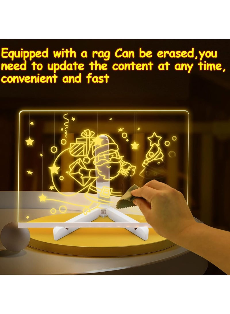 لوحة LED مضيئة للرسم والكتابة للأطفال – رسومات قابلة للمسح مع قاعدة إضاءة – تصميم إبداعي مثالي للهدايا والديكور  - Image 2