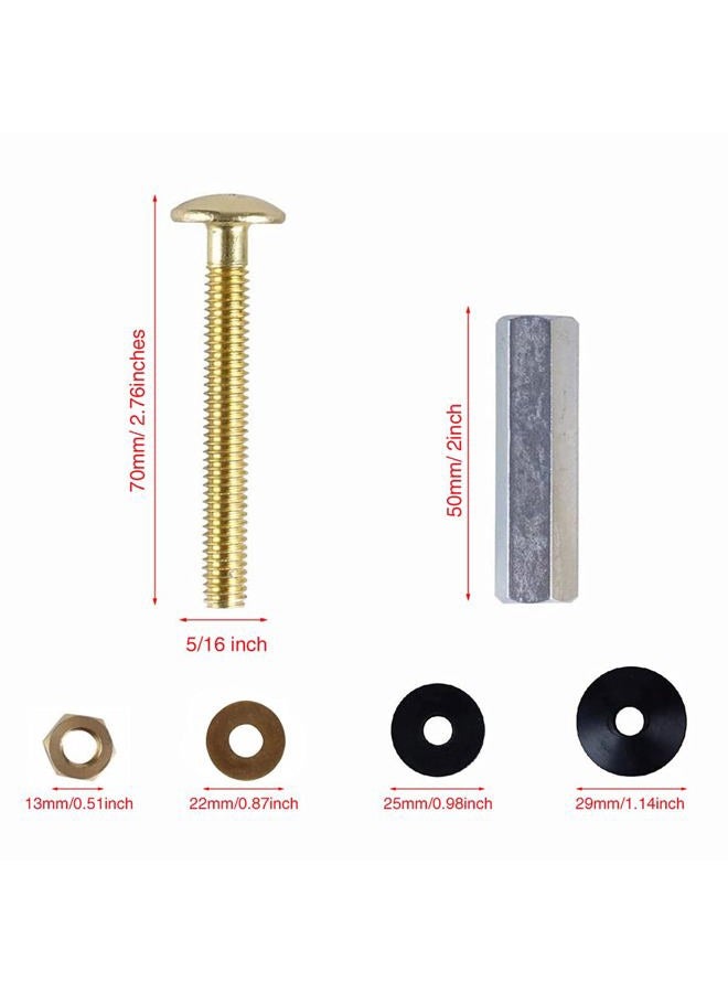 ANTFEES 2 Pack Universal Toilet Tank to Bowl Bolt Kits, antfees Heavy Duty Toilet Seat Bolts Replacement Kit with Long Nuts Rubber Washers, Easy to Install - Image 2
