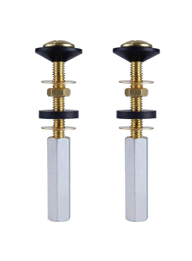 ANTFEES 2 Pack Universal Toilet Tank to Bowl Bolt Kits, antfees Heavy Duty Toilet Seat Bolts Replacement Kit with Long Nuts Rubber Washers, Easy to Install - Image 1