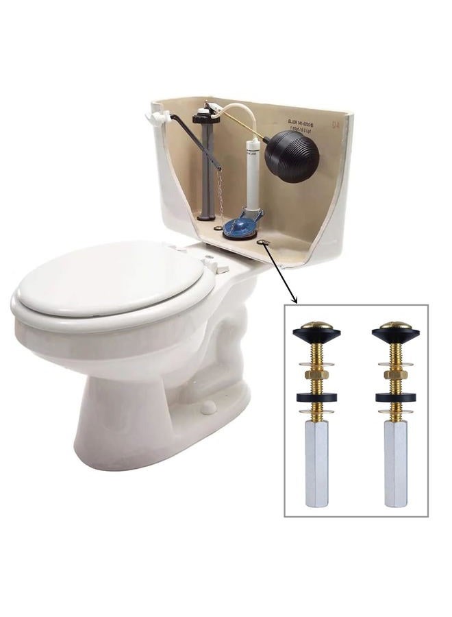 ANTFEES 2 Pack Universal Toilet Tank to Bowl Bolt Kits, antfees Heavy Duty Toilet Seat Bolts Replacement Kit with Long Nuts Rubber Washers, Easy to Install - Image 3