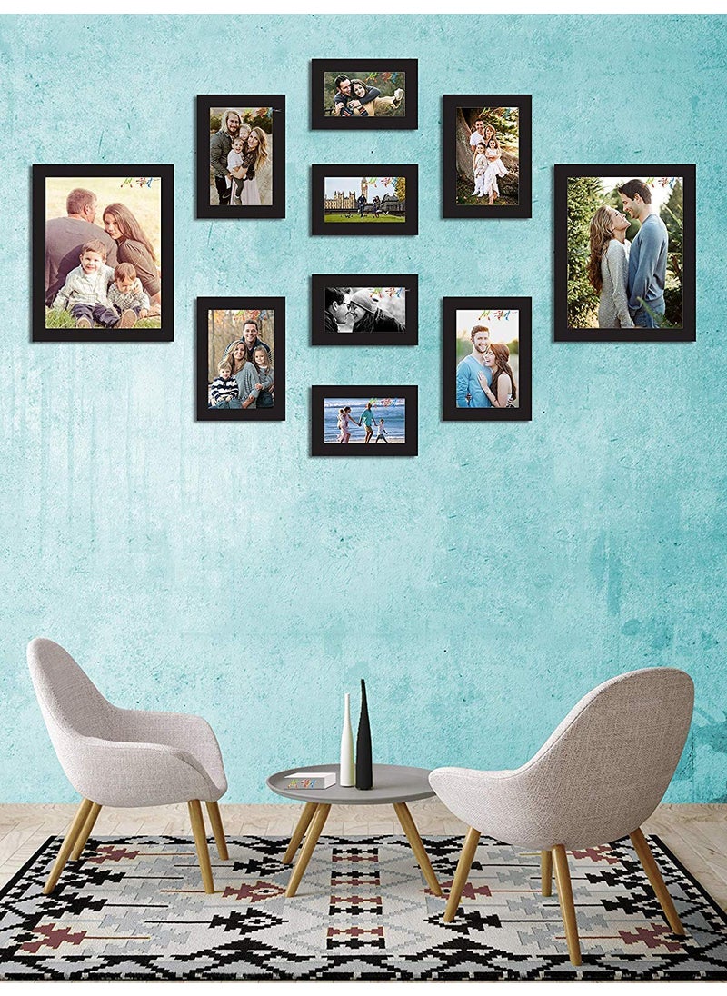 Art Street Art Street Set of 10 Individual Black Wall Photo Frames Wall Decor ||Mix Size|| 4 Units 5X7, 4 Units 6x8, 2 Unit 8x10||  - Image 1