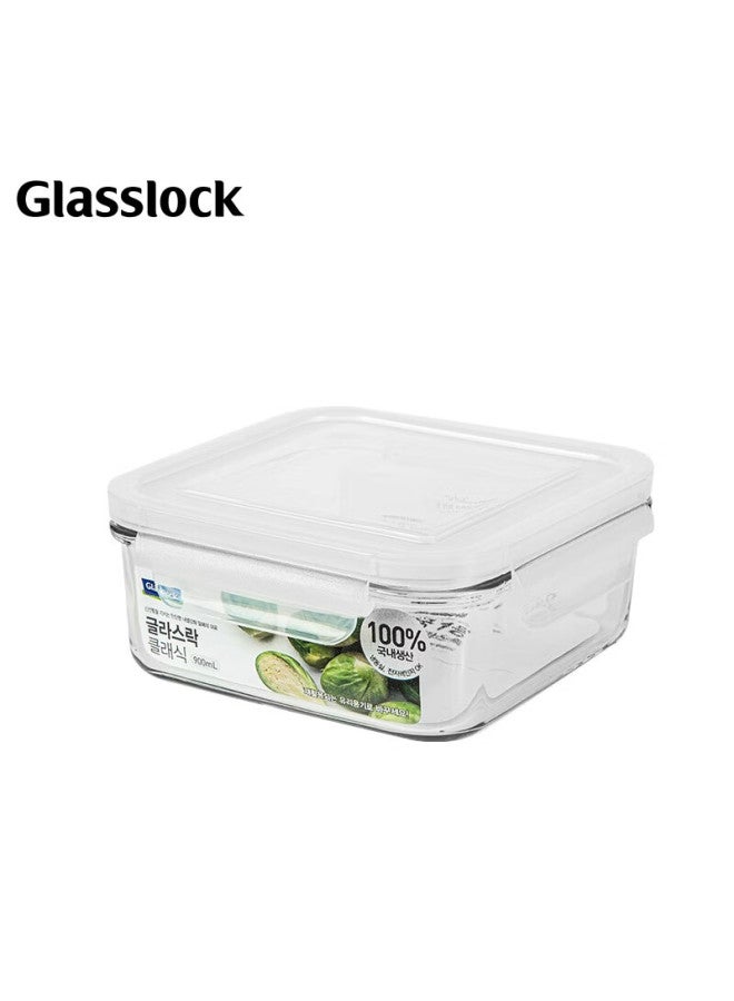 Glasslock حاوية تخزين الطعام من جلاسلوك صندوق تخزين الثلاجة صندوق غداء زجاجي مقاوم للحرارة محكم الإغلاق مستورد سعة كبيرة مربع 900 مل - Image 5