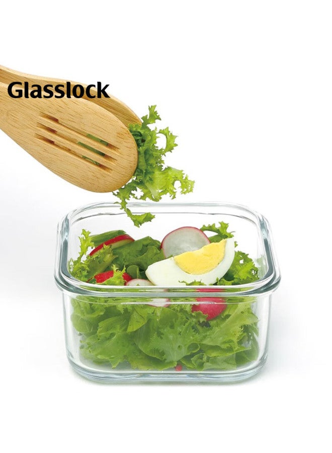 Glasslock حاوية تخزين الطعام من جلاسلوك صندوق تخزين الثلاجة صندوق غداء زجاجي مقاوم للحرارة محكم الإغلاق مستورد سعة كبيرة مربع 900 مل - Image 3