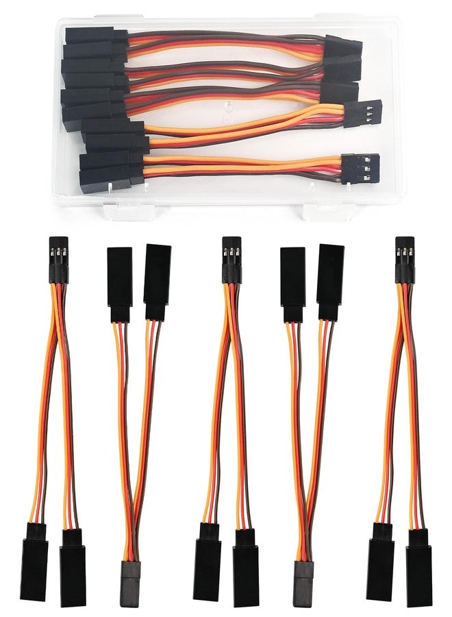 Dirvcp 5-Pack Servo Y Splitter Cable, 1 Female to 2 Male JR/Futaba Style Extension Harness Lead Wire, 4.45 inch（11.3CM 22-AWG for RC Cars, Boats, Drones, Airplane Models - Image 1