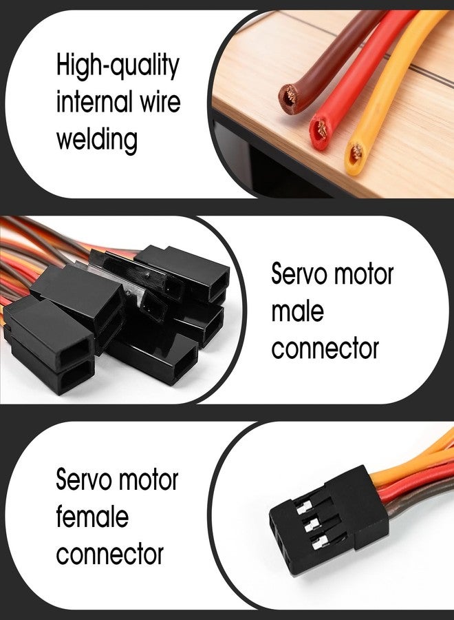 Dirvcp 5-Pack Servo Y Splitter Cable, 1 Female to 2 Male JR/Futaba Style Extension Harness Lead Wire, 4.45 inch（11.3CM 22-AWG for RC Cars, Boats, Drones, Airplane Models - Image 4