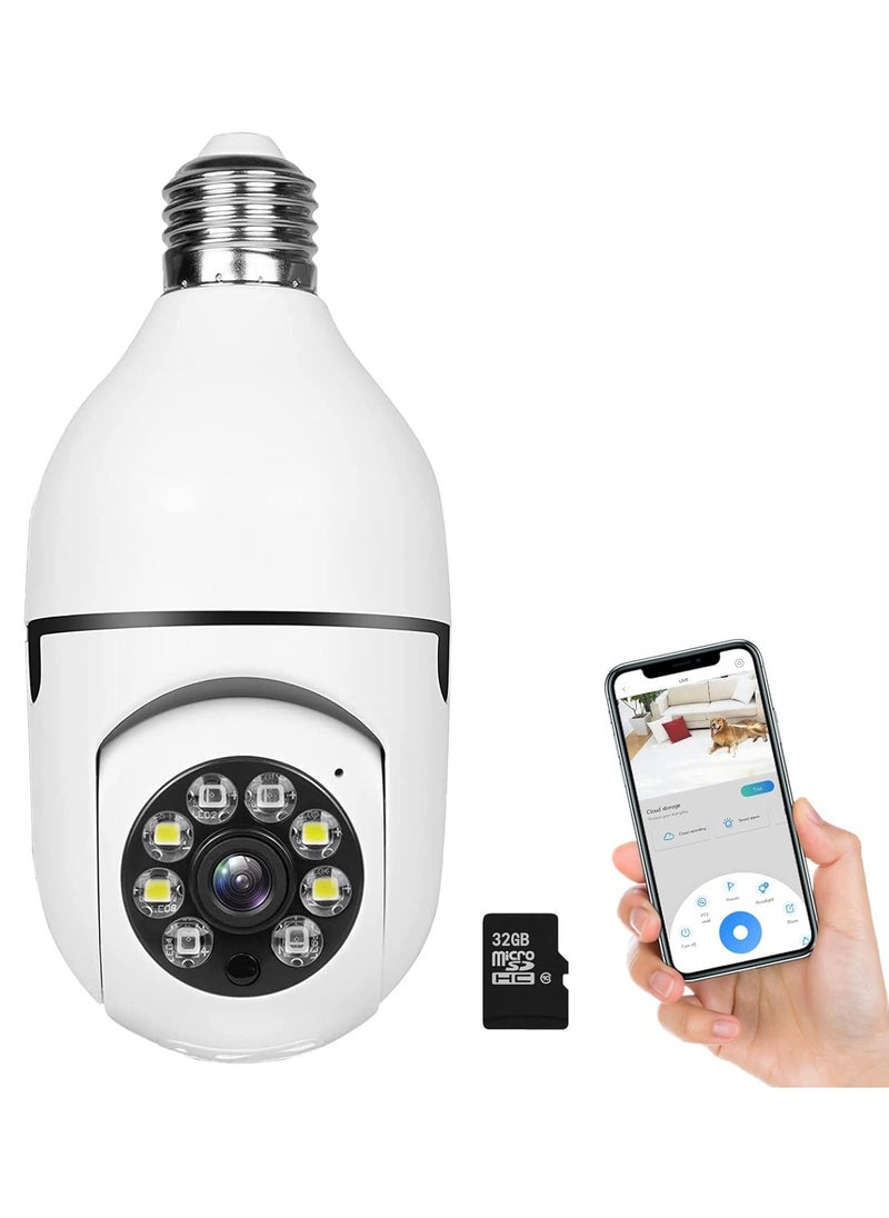 Generic - Surveillance Camera LED Light Bulb Camera 360° WiFi Security Spotlight Automatic Human Tracking Night Vision - Image 1
