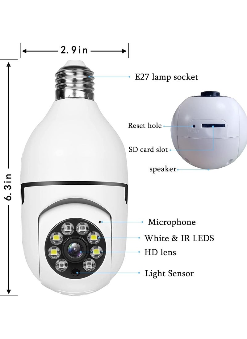 Generic - Surveillance Camera LED Light Bulb Camera 360° WiFi Security Spotlight Automatic Human Tracking Night Vision - Image 1