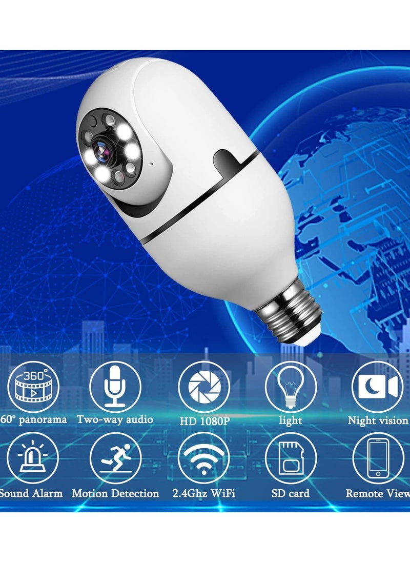 Generic - Surveillance Camera LED Light Bulb Camera 360° WiFi Security Spotlight Automatic Human Tracking Night Vision - Image 1