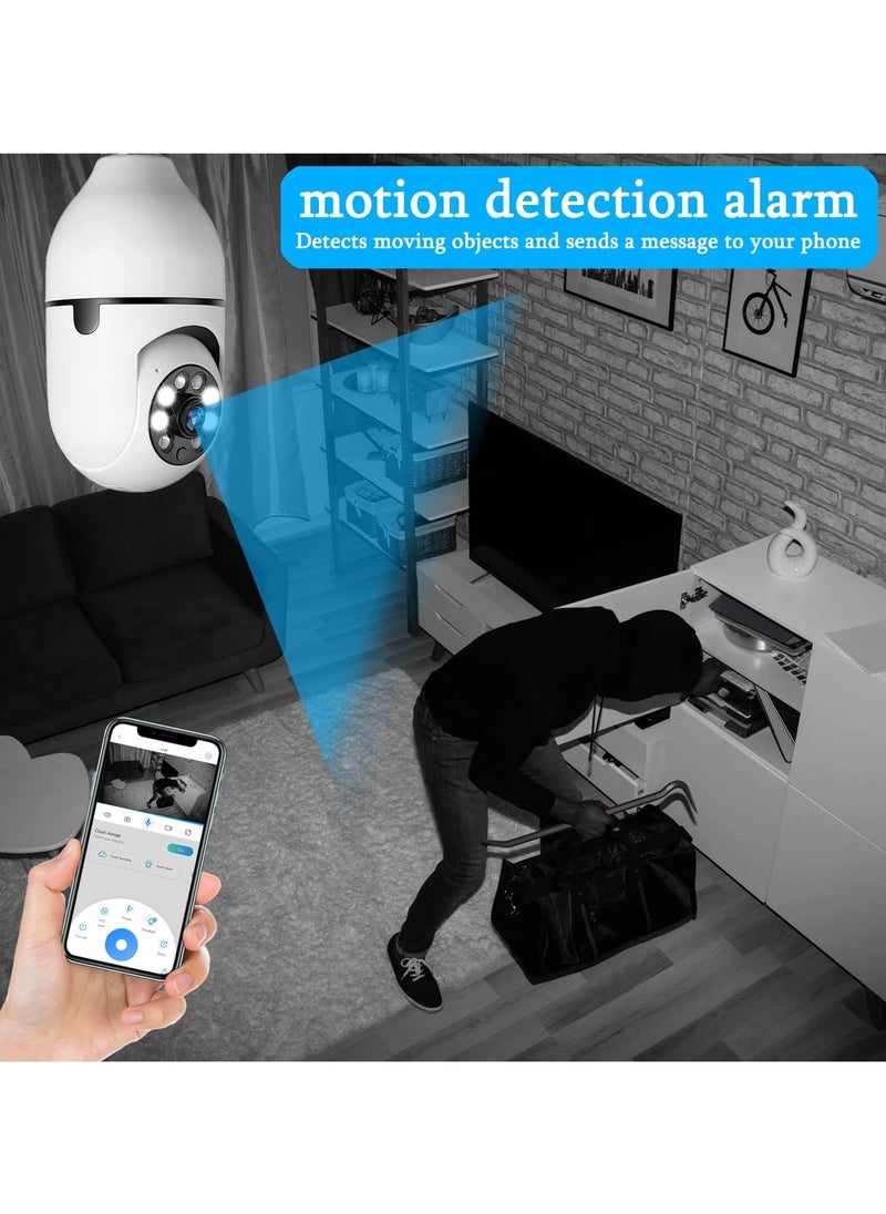 Generic - Surveillance Camera LED Light Bulb Camera 360° WiFi Security Spotlight Automatic Human Tracking Night Vision - Image 1