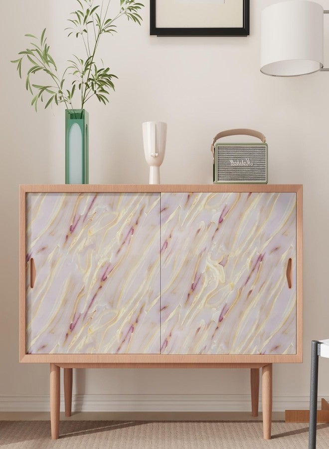 CRE8TIVE Matte Gold Pink Marble Contact Paper 12"x80" Liquid Marble Wallpaper for Kitchen Countertop Peel and Stick Wallpaper Removable Self Adhesive Vinyl Warp for Bathroom Cabinets Desks Table Tops - Image 5