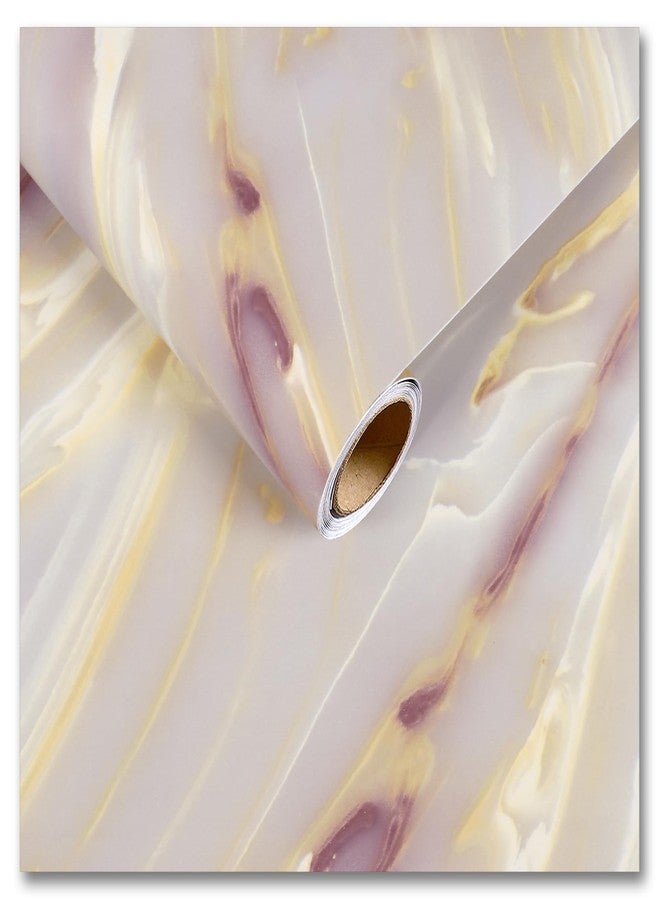 CRE8TIVE Matte Gold Pink Marble Contact Paper 12"x80" Liquid Marble Wallpaper for Kitchen Countertop Peel and Stick Wallpaper Removable Self Adhesive Vinyl Warp for Bathroom Cabinets Desks Table Tops - Image 1