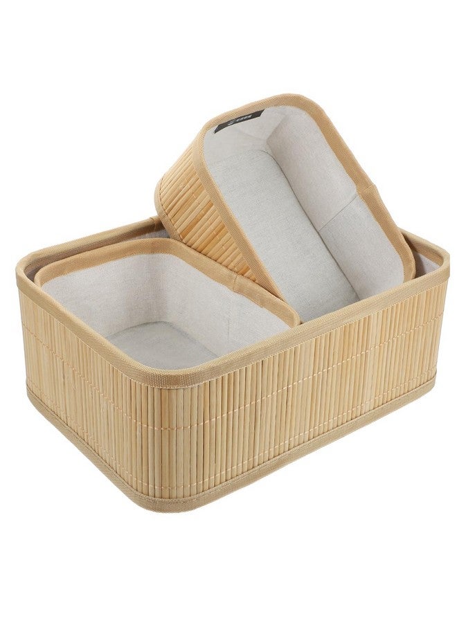 Cabilock 3Pcs Woven Storage Baskets for Organizing Sundries, Decorative Baskets for Shelves, Multi-Purpose Organizer for Kitchen, Bathroom, and Living Room - Image 1