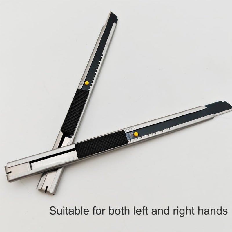 Gebildet 5pcs Right and Left Hand Self-Lock Cutter Knife/Black 9mm Snap Off Blades /60° Blace/SS - Image 2