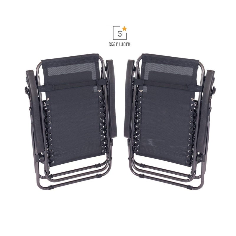 STAR WORK Portable Folding Chair with Arm Rest Indoor and Outdoor use Reclining Relax Chair - Image 5