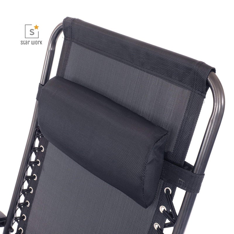 STAR WORK Portable Folding Chair with Arm Rest Indoor and Outdoor use Reclining Relax Chair - Image 4
