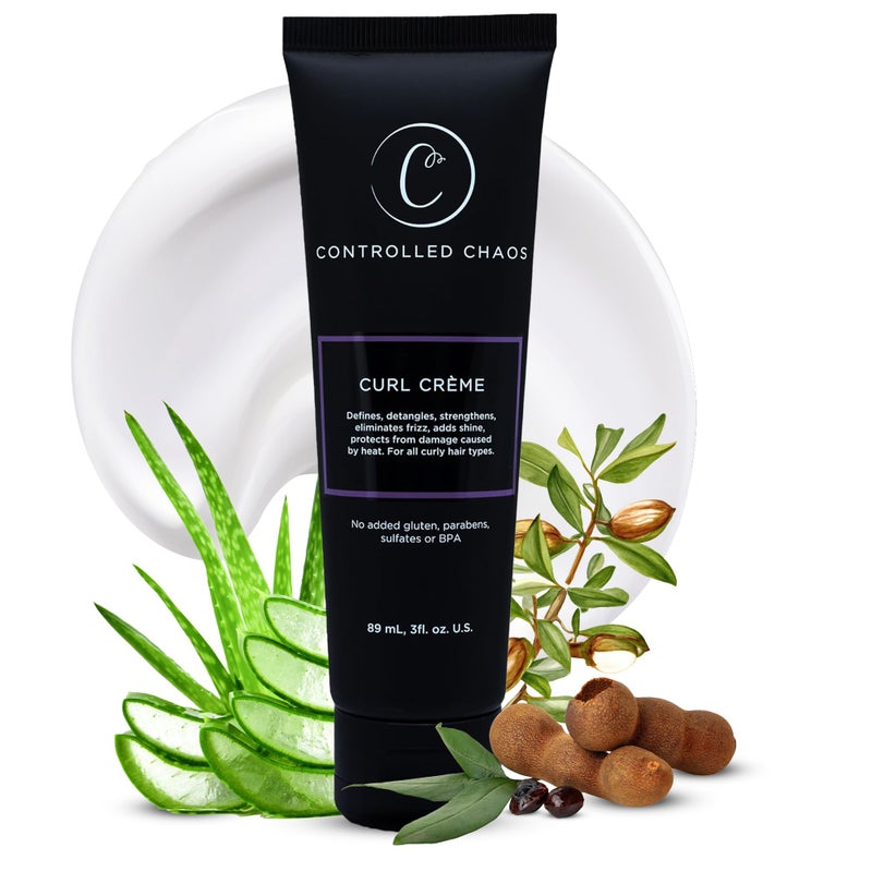 Controlled Chaos, As Seen on Shark Tank Curl Defining Cream for All Hair Types to Add Smoothness and Control Curly, Sulfate-Free Curl Cream (3oz) - Image 1