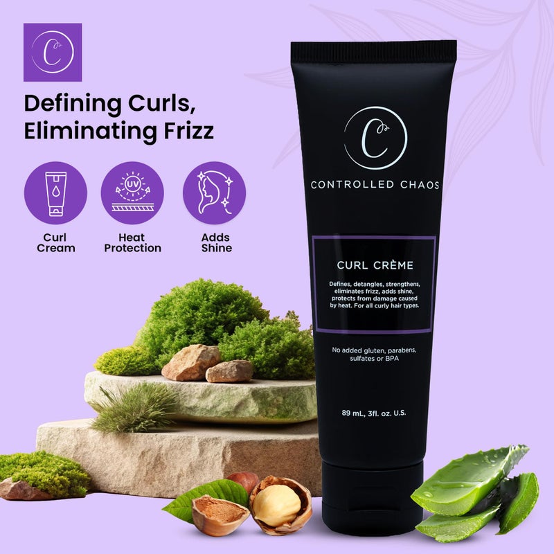 Controlled Chaos, As Seen on Shark Tank Curl Defining Cream for All Hair Types to Add Smoothness and Control Curly, Sulfate-Free Curl Cream (3oz) - Image 2