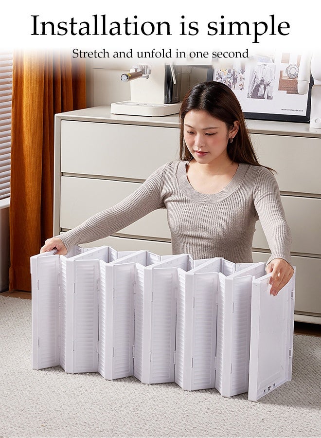 DUNISO 6 Lays Foldable Plastic Shoe Storage Organizer No Assembly Required Expandable Shoe Cabinet with Doors Clear and Space-Saving Large Plastic Folding Shoe Cabinet for Entryway, Living Room - Image 4
