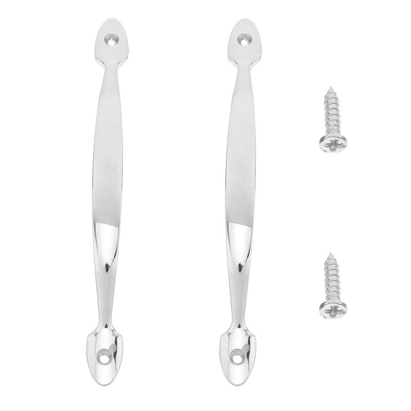Vintage Barn Door Handles 128mm Hole Spacing Bright Chrome Solid Wood Pulls 2Pcs - Image 2