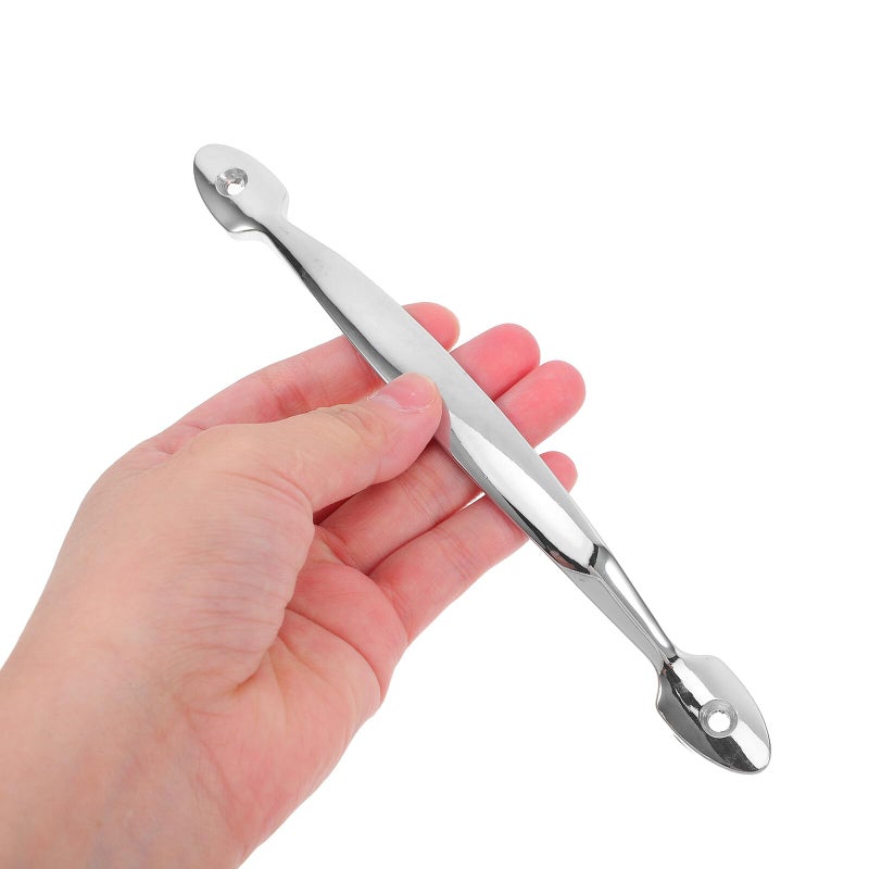 Vintage Barn Door Handles 128mm Hole Spacing Bright Chrome Solid Wood Pulls 2Pcs - Image 5