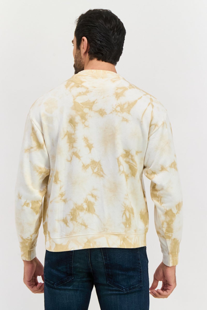 Wrangler Men Crew Neck Short Sleeve Graphic Sweatshirt, Beige Combo - Image 3