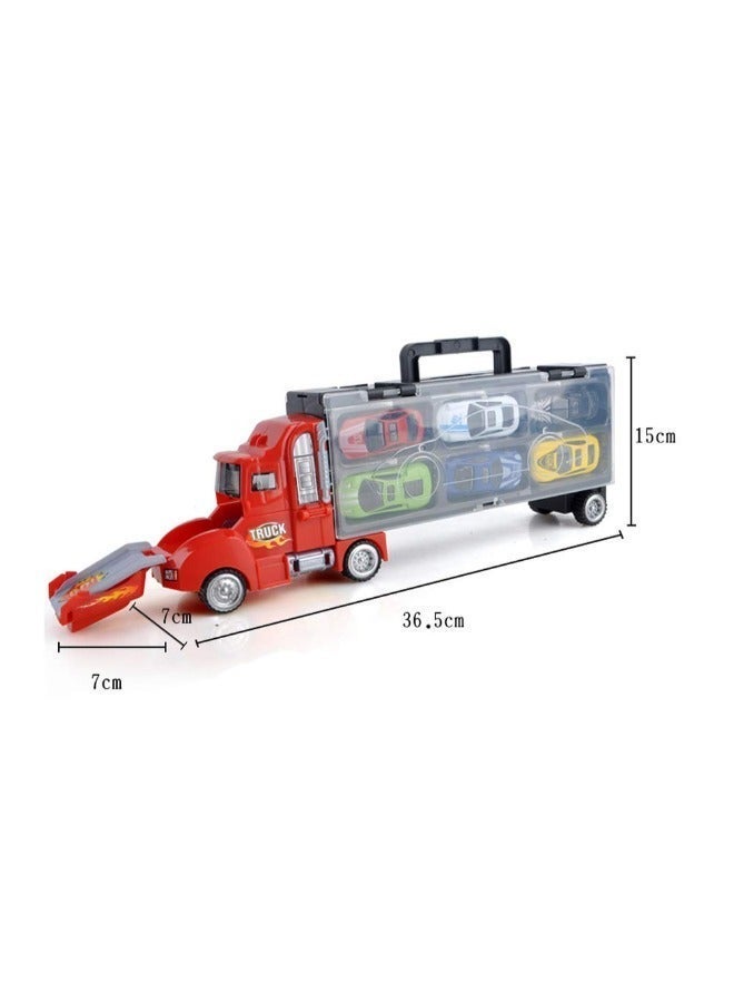 TOY GARDEN Toy Truck Transport Car Carrier Toy for Boys and Girls age 3-10 yrs old - Hauler Truck Includes 6 Toy Cars and Accessories - Ideal Gift For Kids - Image 5