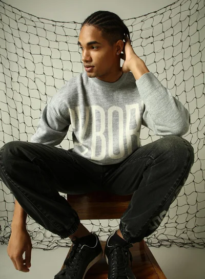 هوبرهولمي كنزة رجالية صوفية متعددة الألوان مقاس كبير