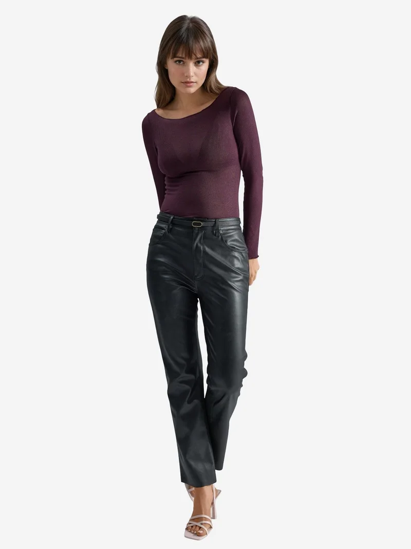 HICCUP Boat Neck Cashmere Blend Ultra Lightweight Blouse