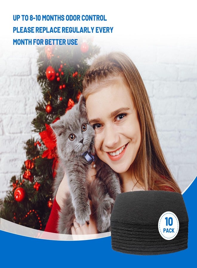 DFD 10 Pack Cat Litter Box Replacement Carbon Filters Compatible with Petmate Booda Clean Step Cat Litter Box, Eliminate Odor and Controls Moisture on Pet's Body Keep Home Fresh - Image 4