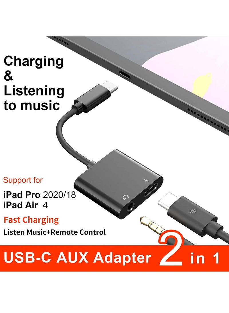 USB C to 3.5mm Headphone Adapter,60W Fast Charge,Type C Audio Jack Earphone Aux Converter,Work for iPad Pro/Air 4 - Image 4