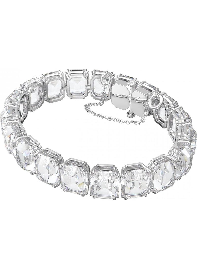 SWAROVSKI Rhodium Plated Octagon Cut Millenia Bracelet, White One Size - Image 1