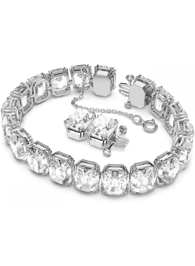 SWAROVSKI Rhodium Plated Octagon Cut Millenia Bracelet, White One Size - Image 2