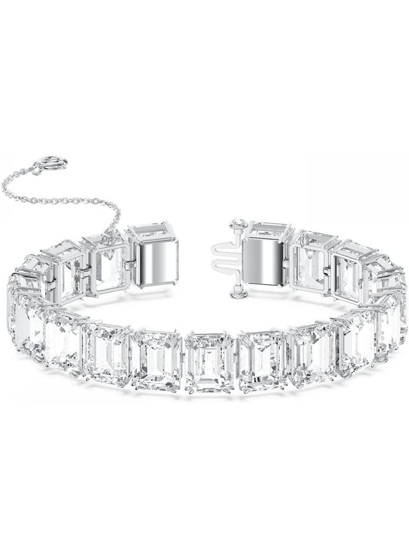 SWAROVSKI Rhodium Plated Octagon Cut Millenia Bracelet, White One Size - Image 3