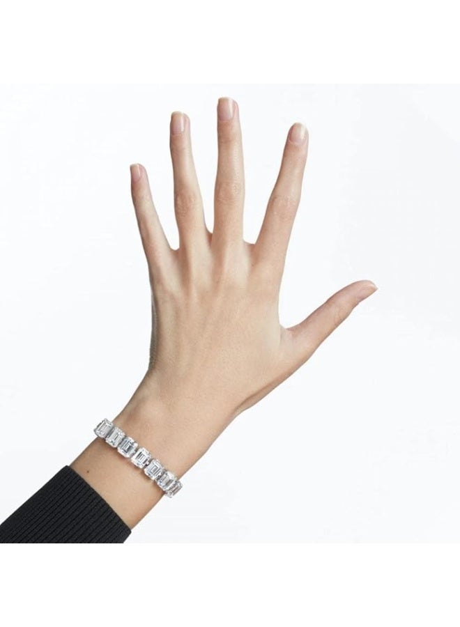 SWAROVSKI Rhodium Plated Octagon Cut Millenia Bracelet, White One Size - Image 4
