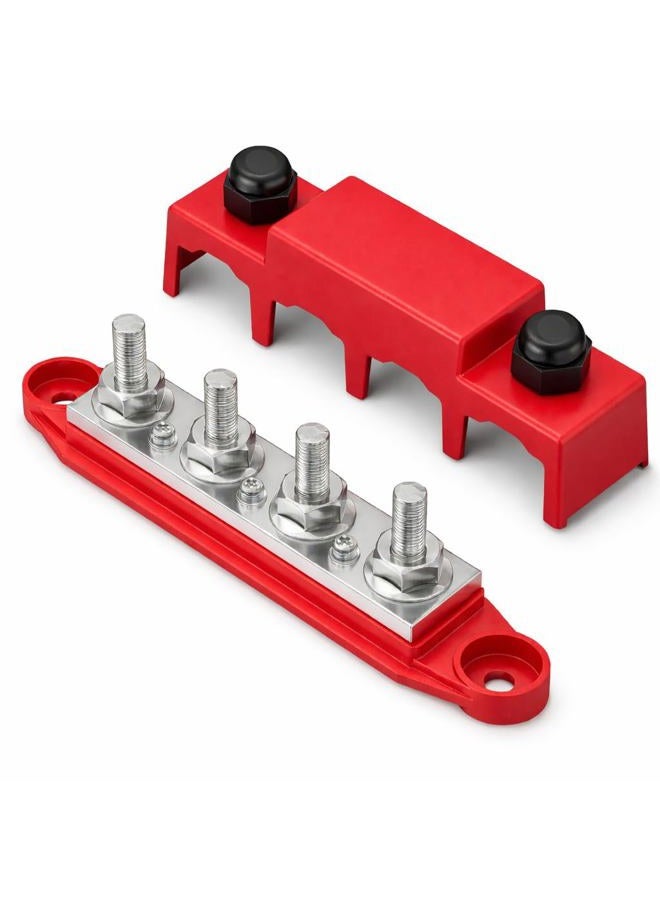 MGI SpeedWare 4 Post Power Distribution Block Busbar with Cover (5/16", Red) - Image 2