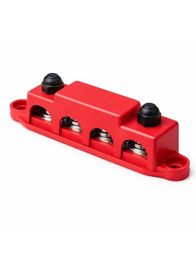 MGI SpeedWare 4 Post Power Distribution Block Busbar with Cover (5/16", Red) - Image 1