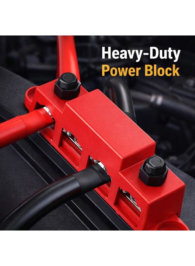 MGI SpeedWare 4 Post Power Distribution Block Busbar with Cover (5/16", Red) - Image 4