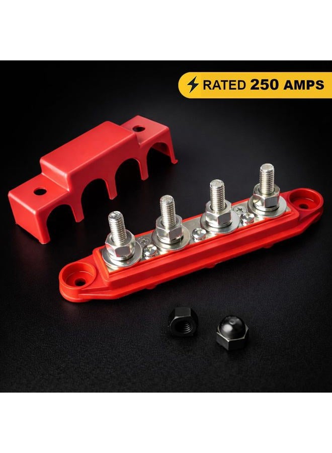 MGI SpeedWare 4 Post Power Distribution Block Busbar with Cover (5/16", Red) - Image 5