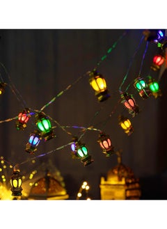 Jorunb Ramadan Eid String Light- 9.8ft 20LEDs Battery Operated Mubarak Islam Decorative Indoor Colourful Lantern Lights with 2 Flash Modes for Muslim Islamic Home Garden Patio Decor Supplies  - Image 3